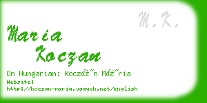 maria koczan business card